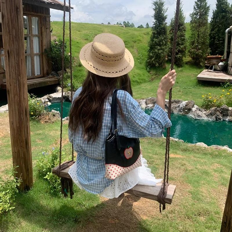 Ctrast Color Polka Dots Women's Shoulder Bag Cute Pattern Ladies Tote Underarm Bags PU Leather Female Handle Purse Handbags