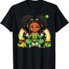 Black Irish Afro Black Girl African American St Patricks Day T-Shirt