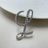 Fashion Alphabet Letter Brooch Pin Full Crystal Rhinestone Encrusted Minimalist Clothing Accessory For Women