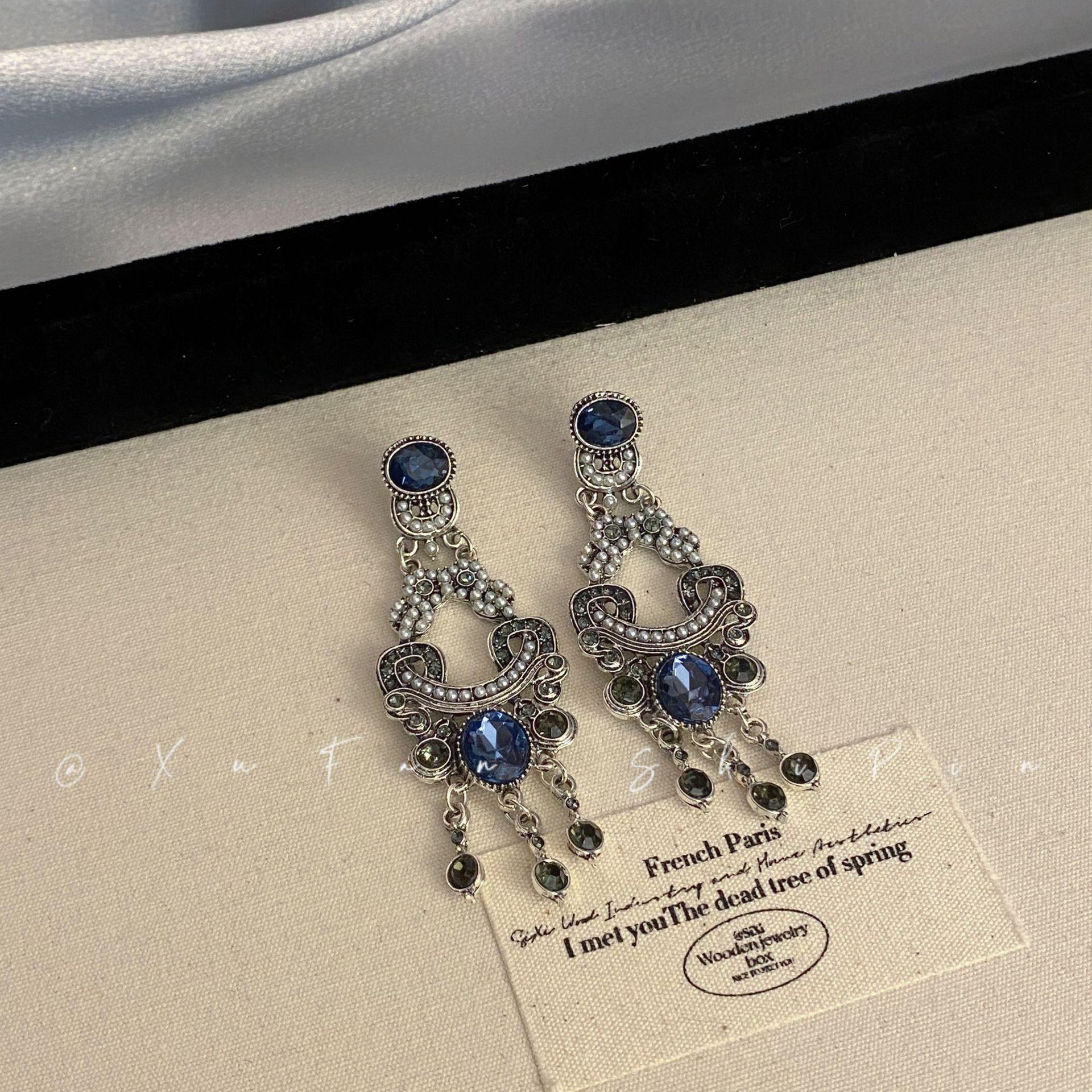 

Серьги-джокер в стиле французского дворца с преувеличенной бахромой из циркония и геометрическим узором для женщин