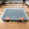 Big Capacity Battery Storage Case Holds 64 Normal And 36 Mini Batteries With Locking Lid For Easy Maintenance