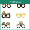 New Year Festive Paper Glasses And Hat Photo Accessories For Holiday Party Setup