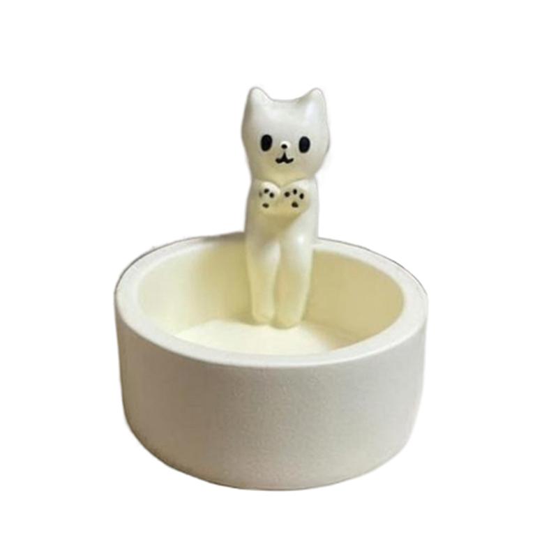 Koťátko svícen Roztomilý kočičí svícen Kreativní svícen na aromaterapii Odolná vysoká teplota kreslený svícen Dekorace