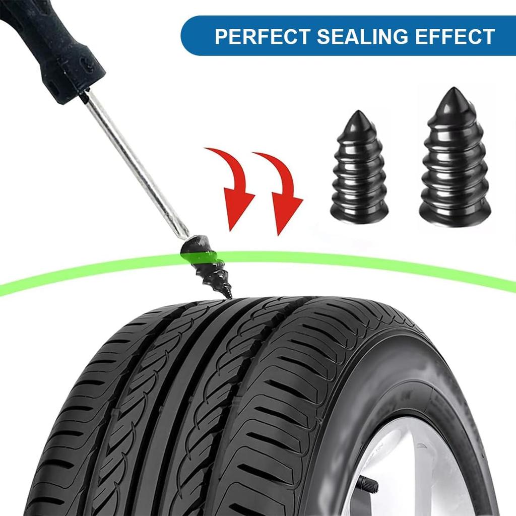 21 Pieces Vacuum Tire Repair Nails, Rubber Spiral Nails Supplied with Screwdriver for Cars, Trucks,Bike Rubber Tire Repair Kit