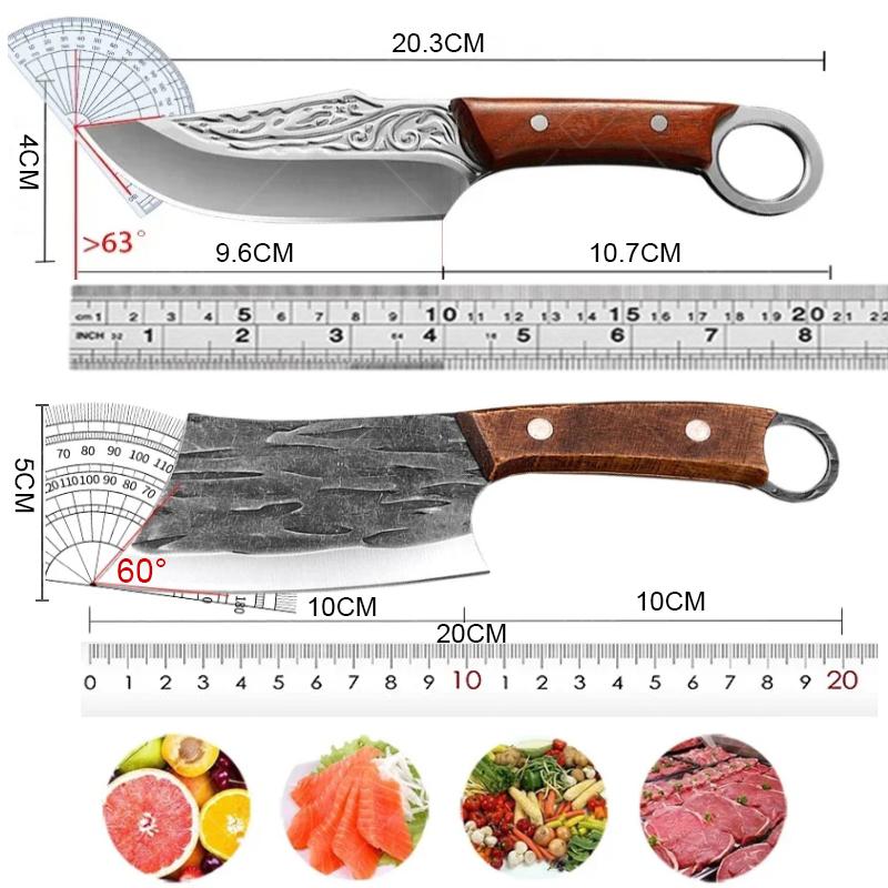 Handmade Forged Chopper Meat Cleaver Stainless Steel Boning Knife Fruit Chef Cooking Knives Househould Kitchen Knives