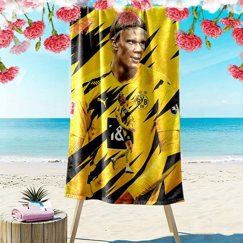 Haaland Power Print Beach Towel, Large Soft Quick Dry Towel for Beach Camping Swimming