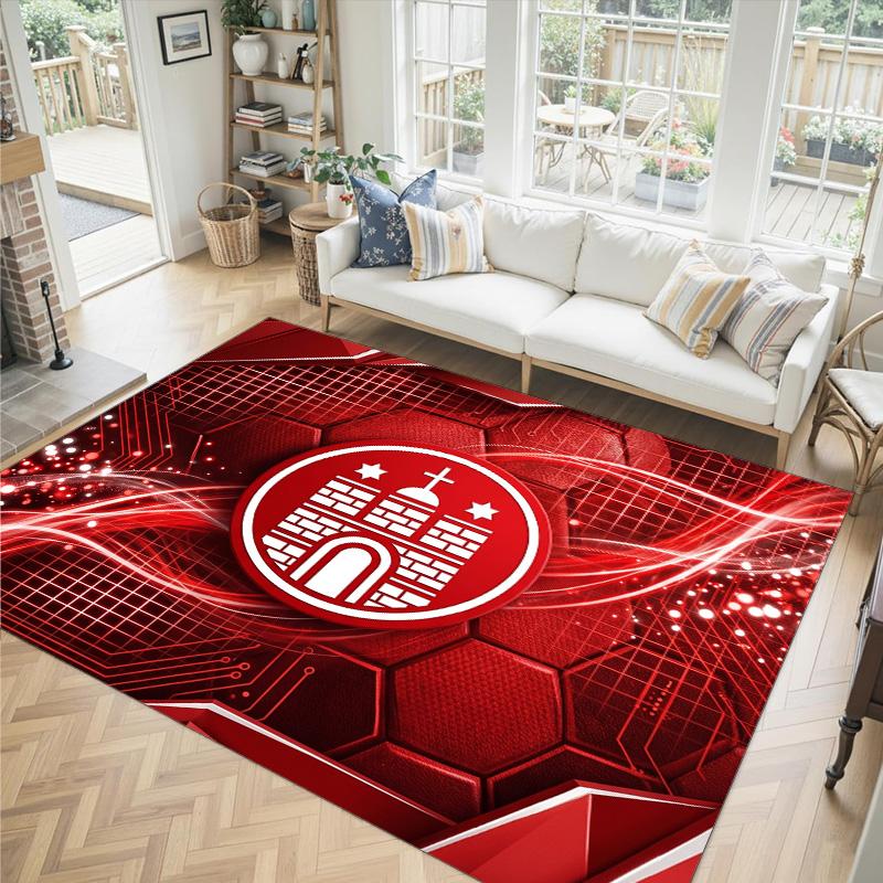 FC St. Pauli Football Design Crystal Velvet Carpet Cozy Non?Slip Printed Rug For Bedroom Living Room Entrance