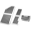 3 Pcs Car Gas Accelerator Brake Foot Rest Pedal Cover Pad Compatible for Kia Carnival 2022-2023, Antislip Aluminum Alloy Silver Tone