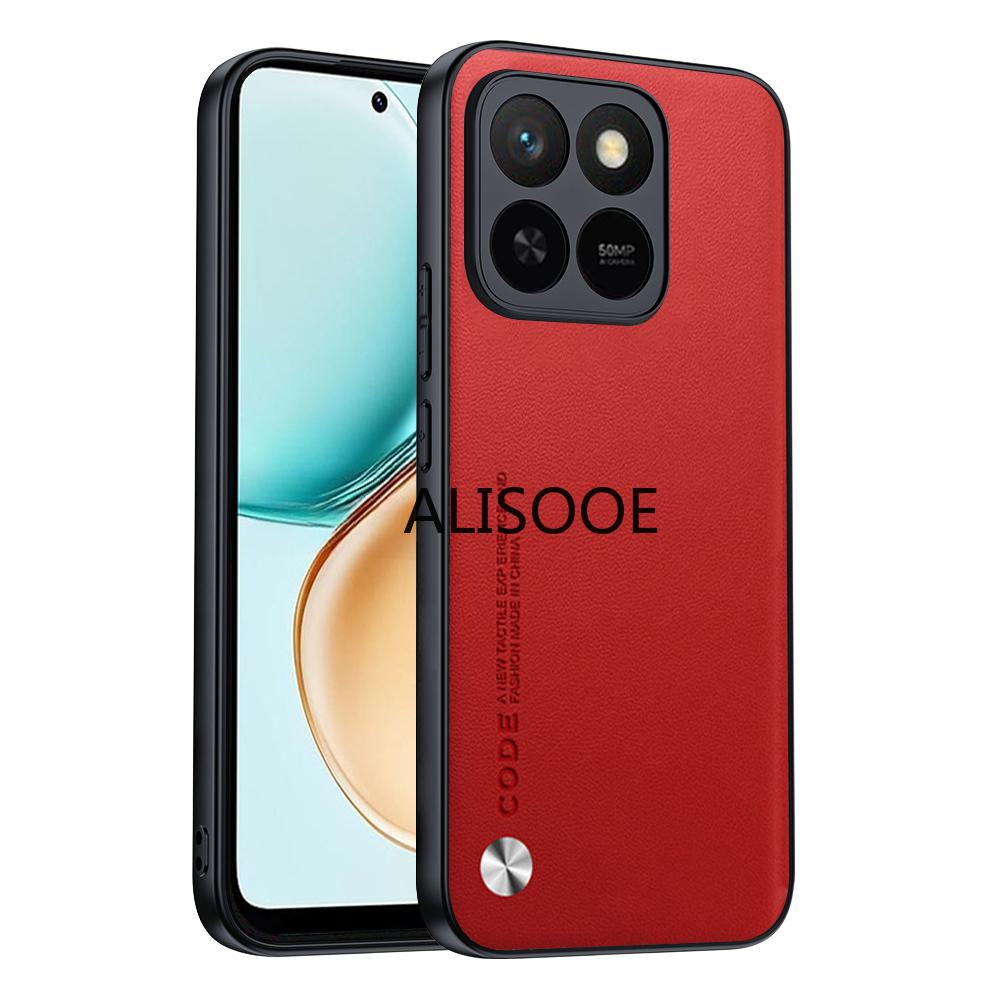 Shockproof Funda for Honor 400 Smart 5G Case for Honor X7D Cover Fiber Texture PU-Leather Protection Phone Capa