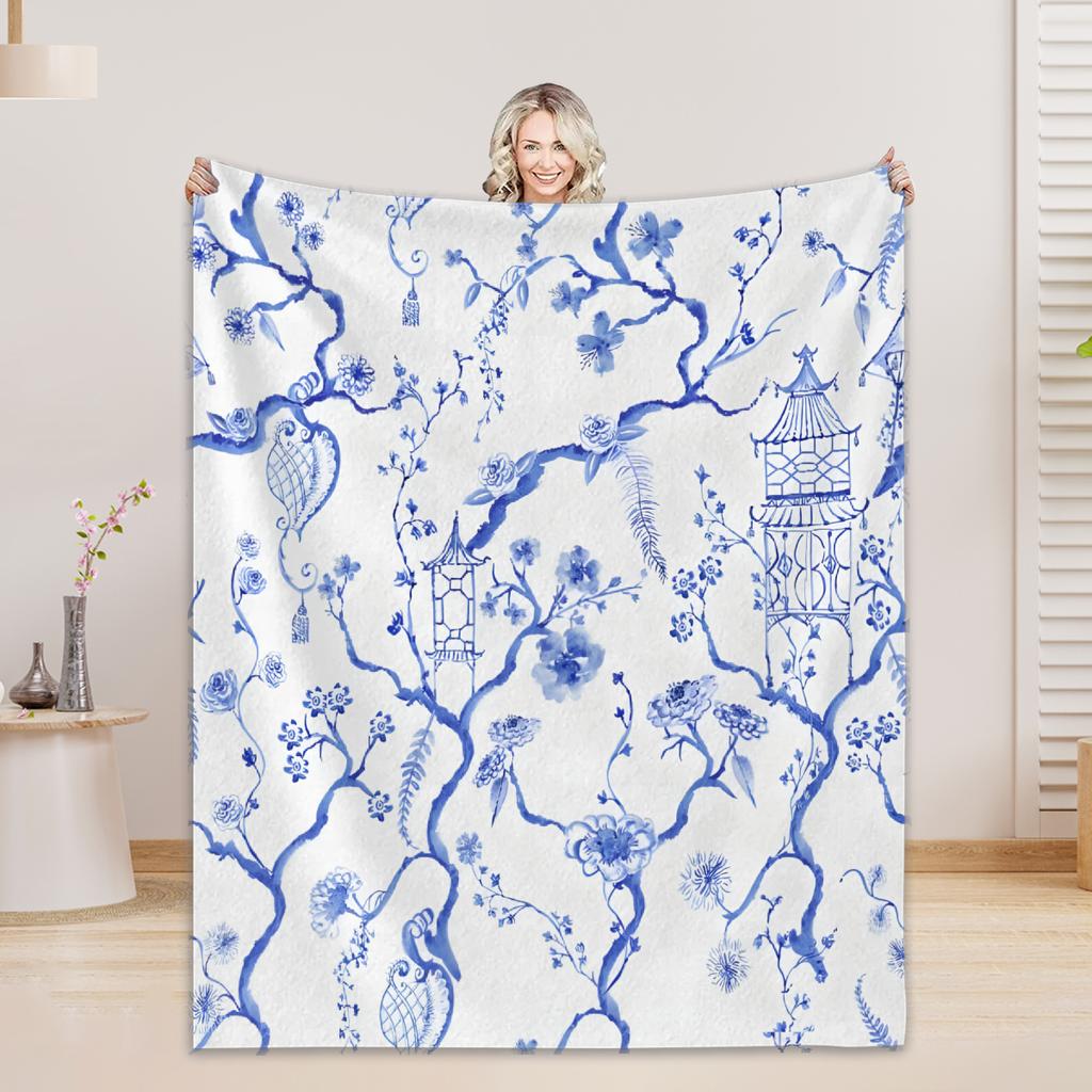 1 Stück Florale Flanelldecke 3D-bedruckte Decke Für Büro Zuhause Camping Nickerchen Freizeitdecken Geburtstagsgeschenke Für Mädchen Heimdekoration