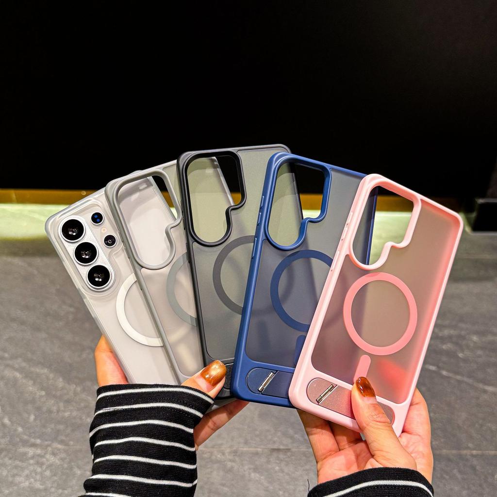 Applicable To Samsung S26ultra Skin Sensing Magnetic Mobile Phone Case S25Plus Invisible Folding Bracket Protective Case