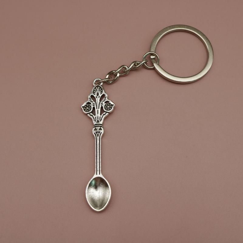 Mini Spoon Keychain Multifunctional Teaspoon Pendant Key Ring for Salt Vial Filling Backpack Hanging Decoration