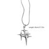 Fashion Four-Pointed Star Necklace Clavicle Chain Smooth Cross Pendant Necklace Wedding Party Jewelry for Women Girls