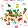 Montessori Wooden Toys Developmental Shape Sorting & Matching Puzzle Carrots Harvest Game Birthday Gifts for Toddlers Babies Boy