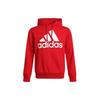 adidas Essentials Series Men Logo Print Drawstring Fleece Hoodie Light Scarlet GV0249