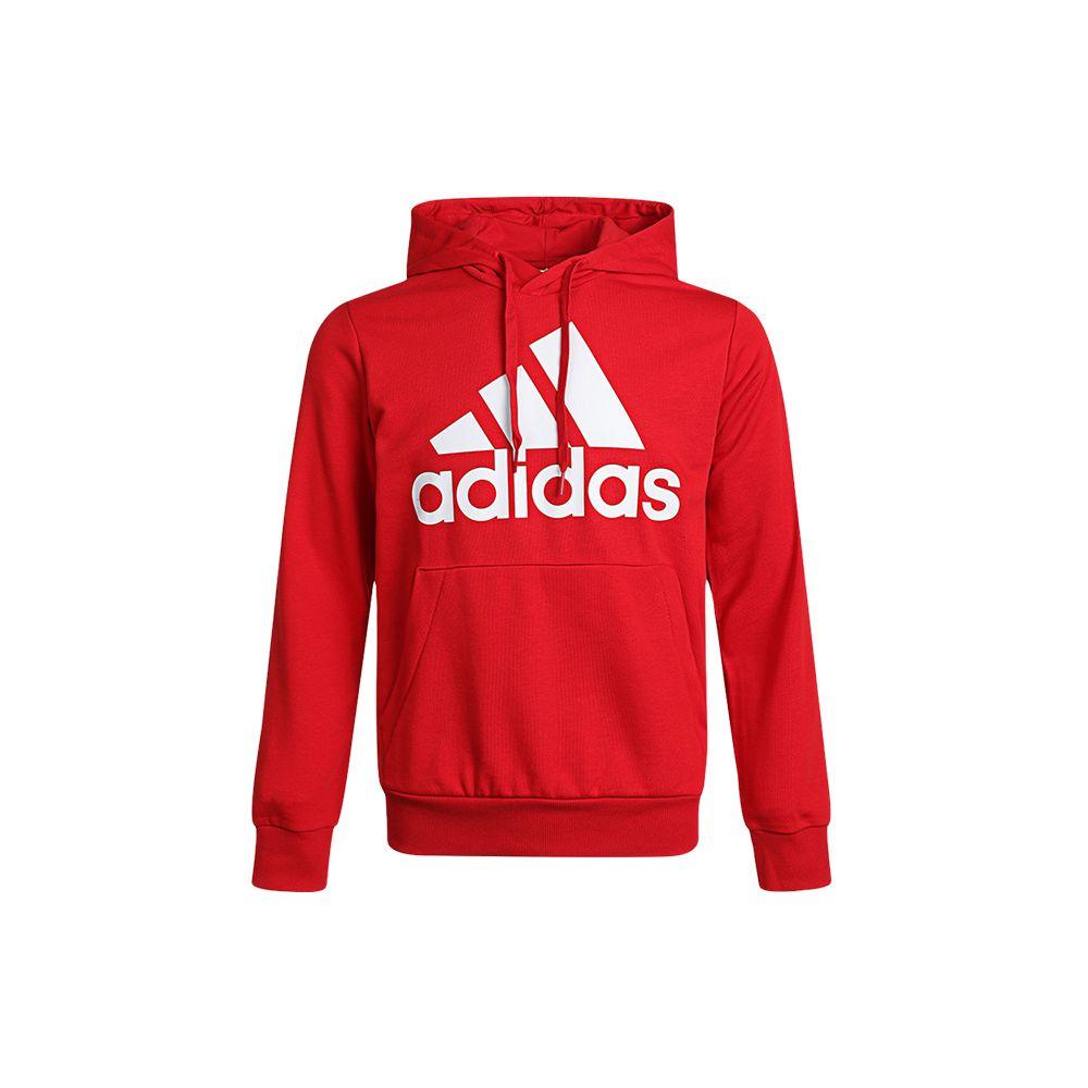 

Adidas Essentials Series Men Logo Print Drawstring Fleece Hoodie Light Scarlet GV0249 XL