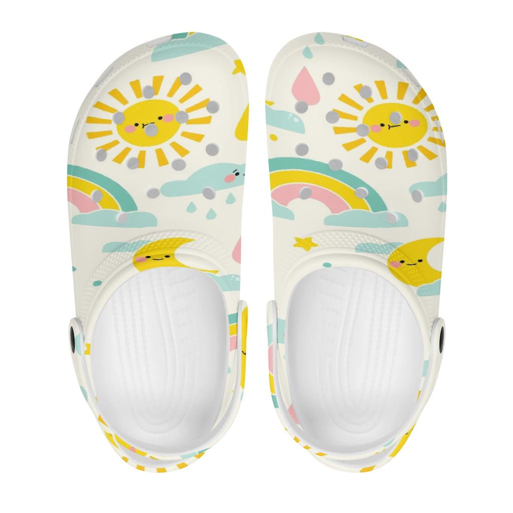 Allover Printed EVA Casual Clogs Men Women Soft Sole Easy Clean Lightweight Slip On Sandals Slippers Summer Daily Leisure Shoes