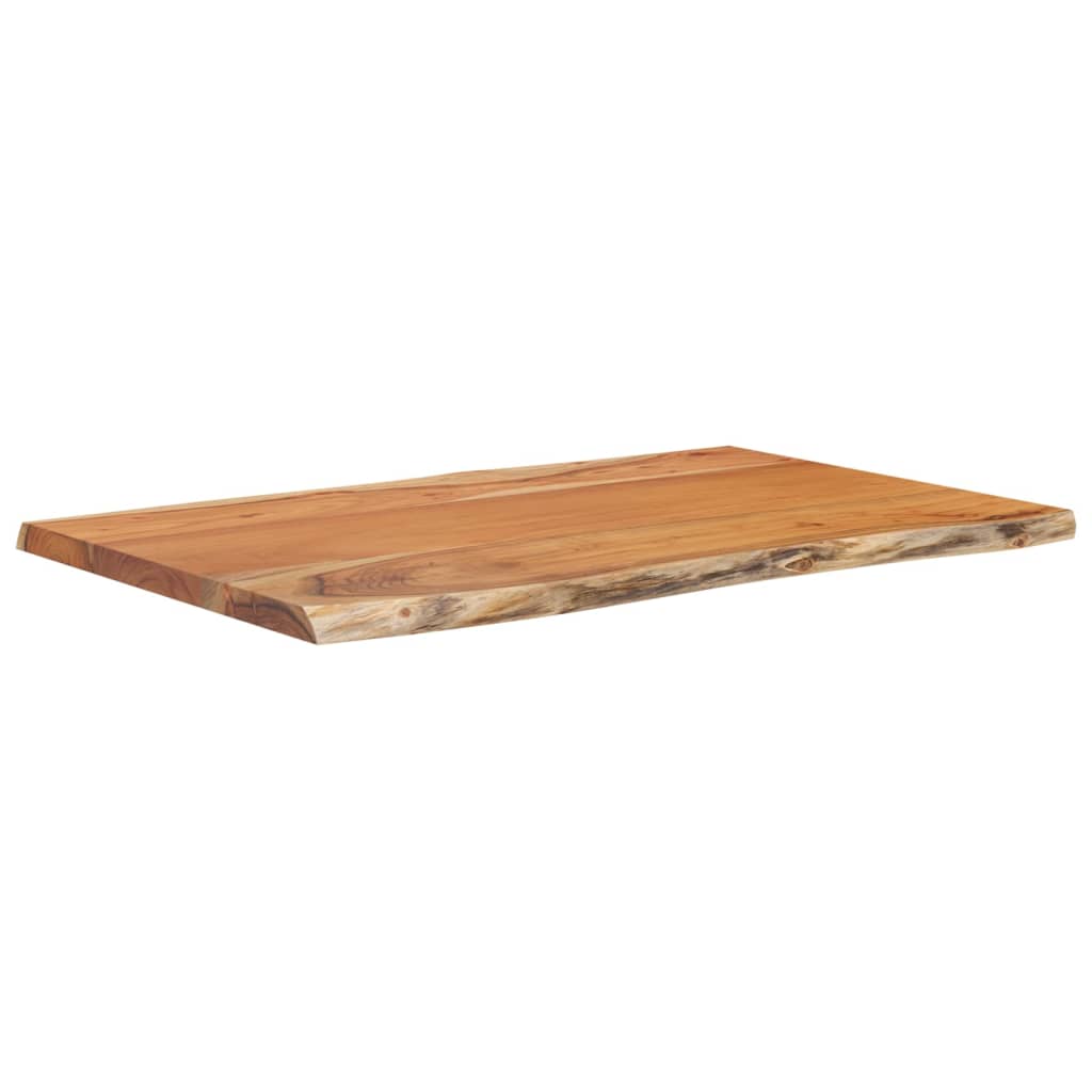 Table Top 60 x 40 x 2.5 cm Rectangular Solid Acacia Wood Live Edge