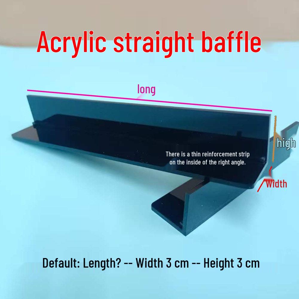 Black L-Shaped Acrylic Fish Tank Sand Baffle with Water Inlet Hole Filter