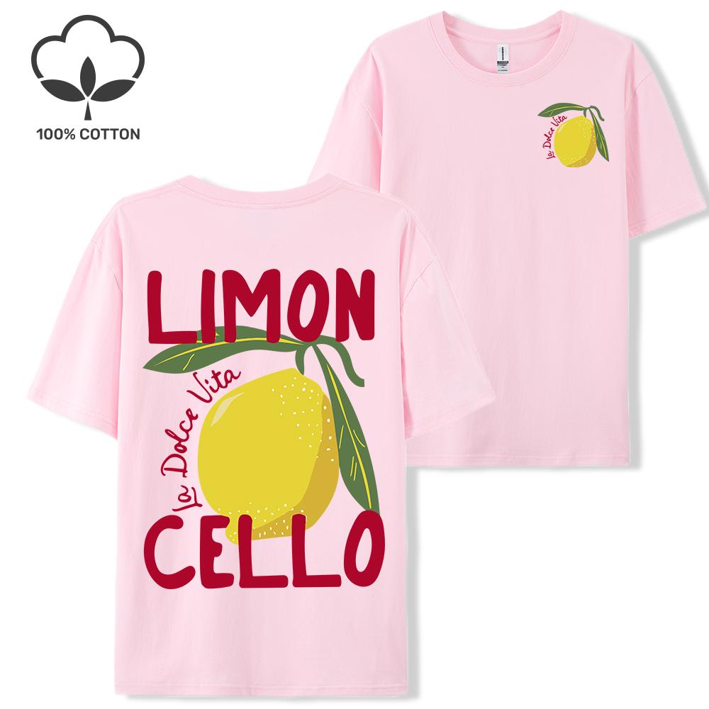 Creative Lemon Fruit Cello Pattern T Shirt Women Summer Comfortable Tops Soft T-Shirts Cotton All-Match Female Short Sleeve