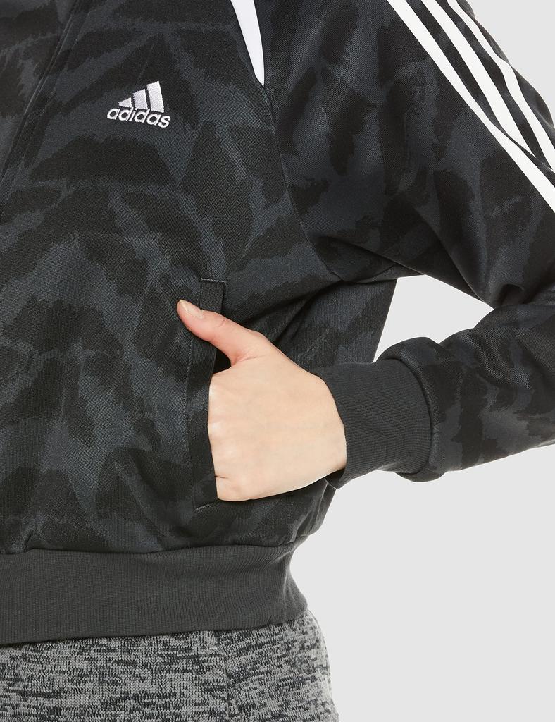 Adidas EVE09 Tiro Suit Up Lifestyle Track Size L Women's Top, Carbon/Black/White/White (IC6649),