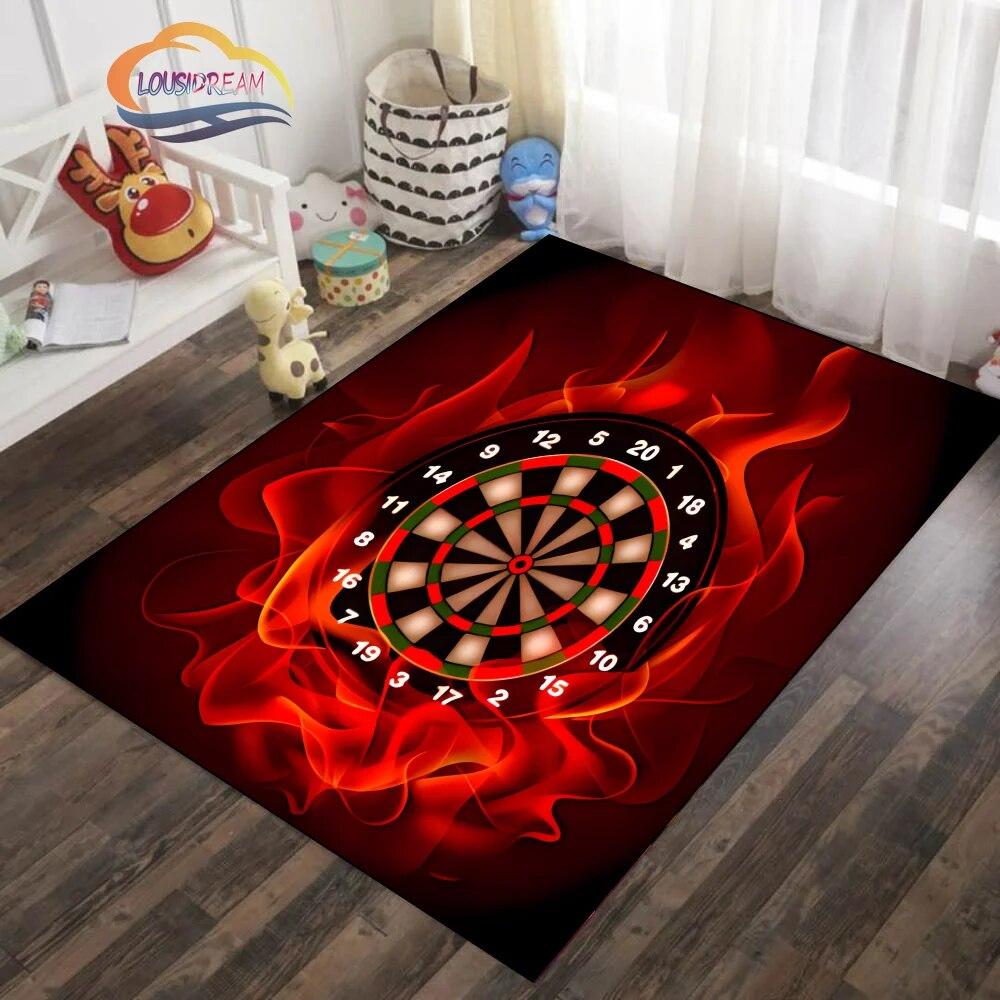 Ice and Fire Darts Pattern Carpet Fashion  Soft Mat Gifts for Sports Lovers Household Floor  Outdoor Play