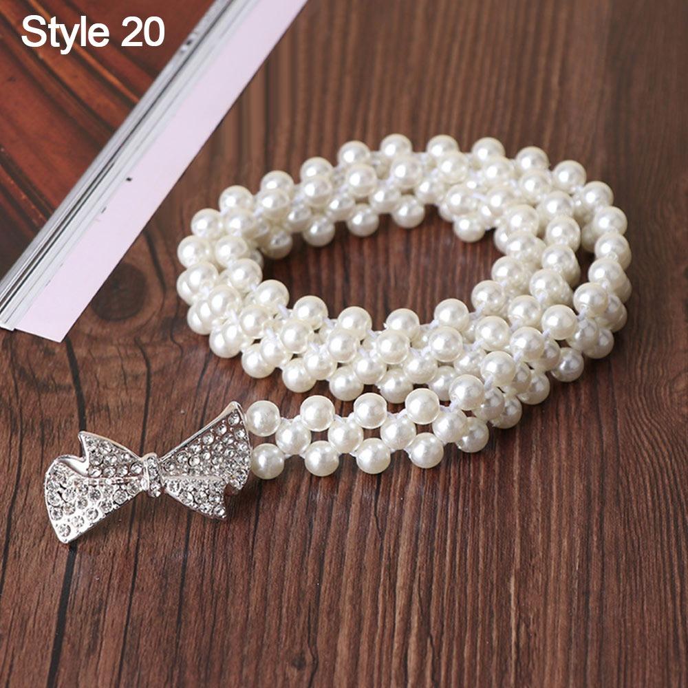 Lanț Simplu de Talie cu Strass Curea Elastică cu Șnur Femei Modă Curea de Talie cu Perle Pentru Femei