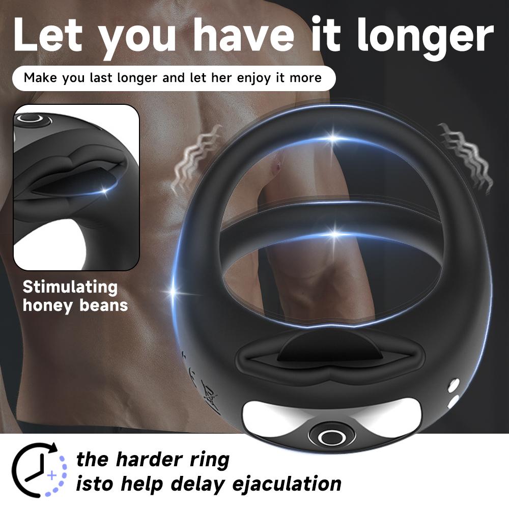 Penis Ring Vibrator Enlargement Delay Ejaculation Clitoris G-spot Stimulation Sex Toys for Men Adult 18 Couple Male Masturbator