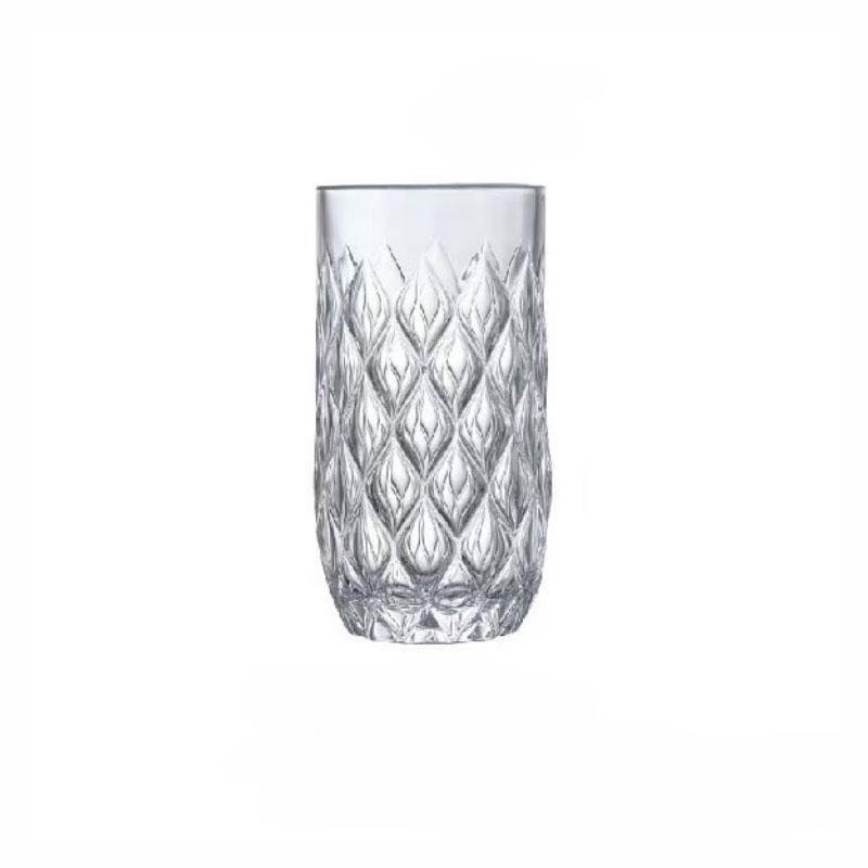 Two Differentially Sized Carved Glass Cups Exquisitely Carved Transparent Glass Daily Drinking Cups Festival Gifts for Friends