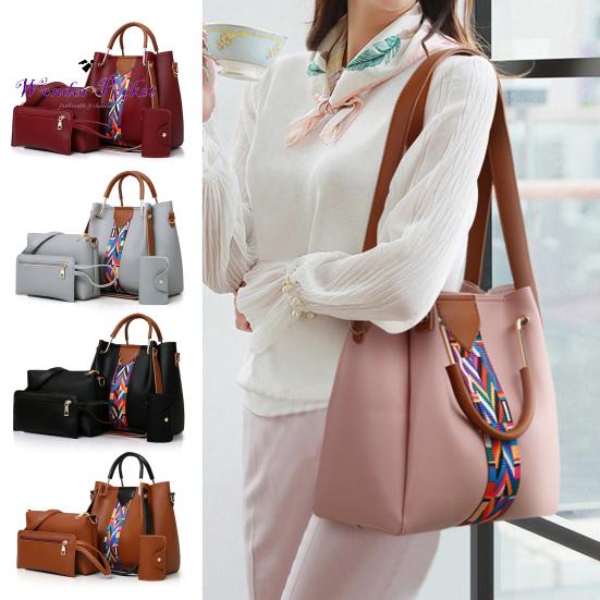 

4 шт. / Комплект Сумка через плечо Современная сумка из искусственной кожи Анти-демация Женская сумочка Набор Покупки