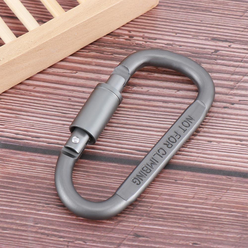 D Shape Outdoor Tools Metal with Lock Climbing Camping Keyring Key Buckle Carabiner Hook