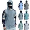 Men's Performance Fishing Raglan Hoodie - UPF 50+ UV Long Sleeve Sun-protective Shirt With Mesh Visor