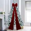 Flocked Super Large Christmas Tree Bow Extended Ribbon DIY Shopping Mall Christmas Tree Bow Reusable Christmas Tree Decoration