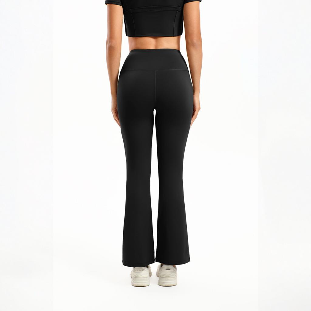 Women's -Color High-Waisted Flared Pants — Butt-Lifting Fitness, Dance, And Sportswear