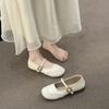 French Gentle Mary Jane Shallow Mouth Single Shoes Spring New High-end Temperament Flat Bottom with Skirt