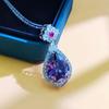 Jewelry Pink Diamond Large Water Drop Gem Pendant Necklace Morgan Pink Amethyst Water Drop Collarbone Chain