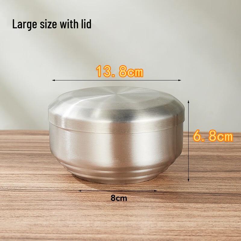 ZISIZ Gold Insulated Stainless Steel Rice Bowl with Lid