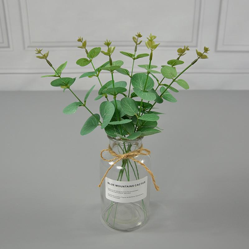 5Pcs Artificial Eucalyptus Leaves Fake Plants Grass for DIY Home Wedding Christmas Vases Decorative Flowers Wreaths Accessories