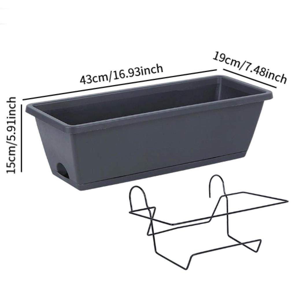 Hanging Flower Pot with Metal Hook Garden Outdoor Garden Plant Pot Balcony Planter for Entrance Railing Deck Vegetable Porch