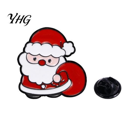 Holiday Party Favors Christmas Cartoon Enamel Brooch, Santa Claus Elk Snowman Tree Badge Pin, Scarves Decorative Pins Bags Clothes Accessory