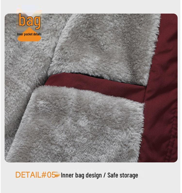 Nowa Męska Unisex Amerykański Styl Kurtka Casual z Klapami i Trzema Paskami z Pluszowym Podszyciem