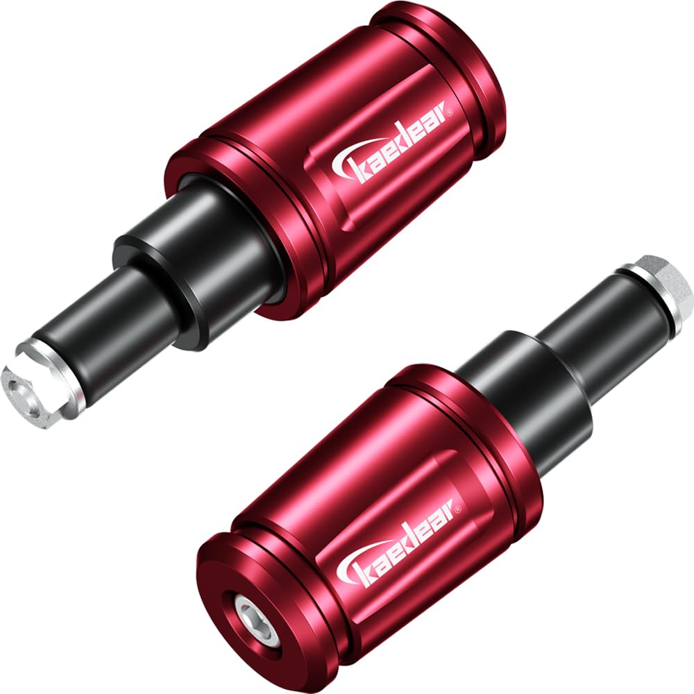 Kaedear Adjustable Bar Ends for Handlebar for Yamaha Motorcycles, Weights, KDR-BE1-YM16-R (Red, M16)