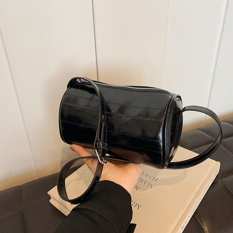 

Stylish Unique Designed Cylinder Bag For Women In Chic Black Silver Pink White Colors