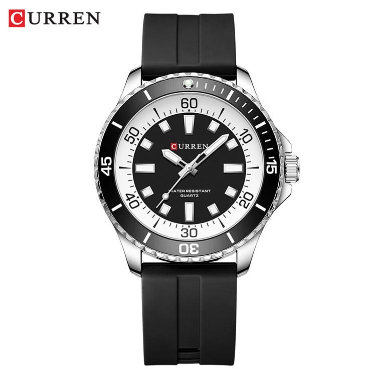 CURREN 8448 Unisex Outdoor-Uhr mit großem Zifferblatt & Gummiarmband