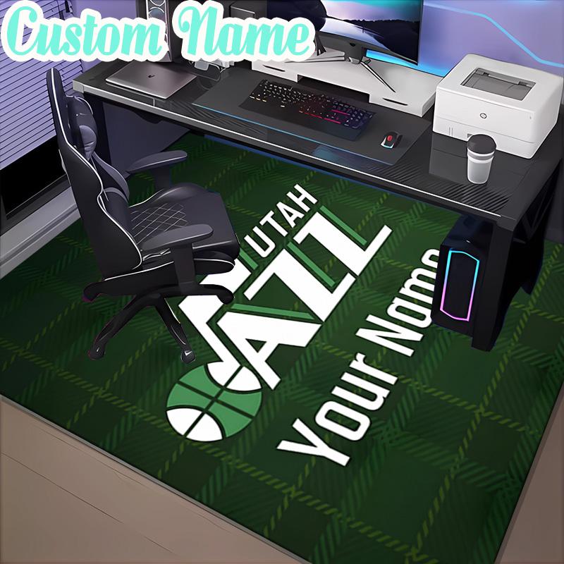 Custom Name Jazz Basketball Team Rug, Office Rug, Chair Rug, Carpet for Living Rooms, Doormat Game Rug Home Decor Christmas Gifts