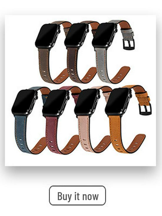 Compatible Silicone Leather Straps for Apple Watch Series 3-8