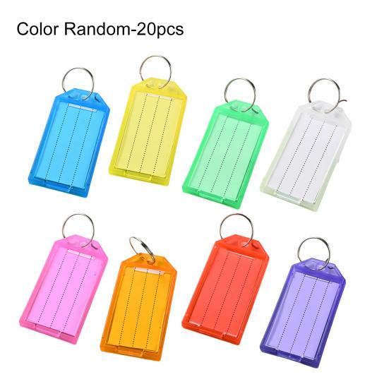 20 ks plastových přívěsků na klíče se štítkem Lehký popisovatelný odnímatelný kroužek na klíče Štítek s lehkým barevným uspořádáním klíčů