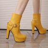 Belt Buckle Platform Boots Women High Heels Ankle Boots Autumn Winter Big Size 42 43 Women's Boots Pumps Ladies Shoes WSH4983