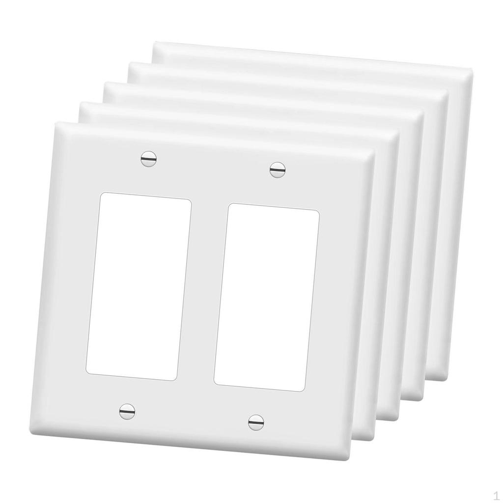 5 Count Duplex Outlet Plates, Modern Switch Covers for Household And Hotel Use