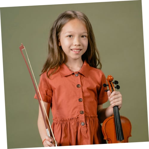 NUOBESTY 1/16 Scale Violin Bow with Wooden Round Stick and Natural Horsehair, Well-Balanced, Student Practice Replacement, 44 x 3 x 1.3 cm, Assorted C